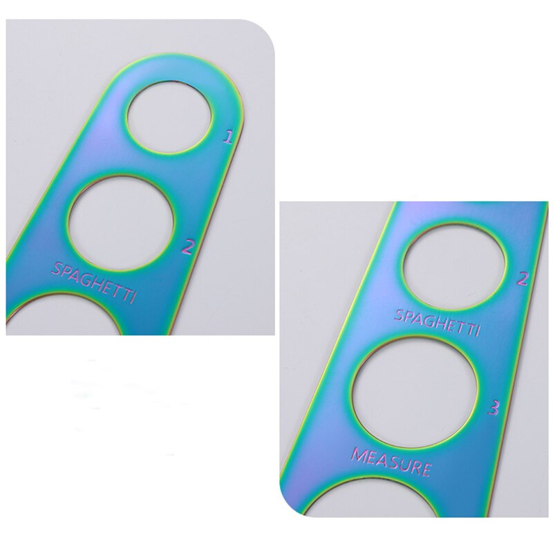 1Pcs Stainless Steel Easy Clearing Pasta Ruler Measuring Tool 4 Hole Spaghetti Measurer Cooking Supplies Control Tools