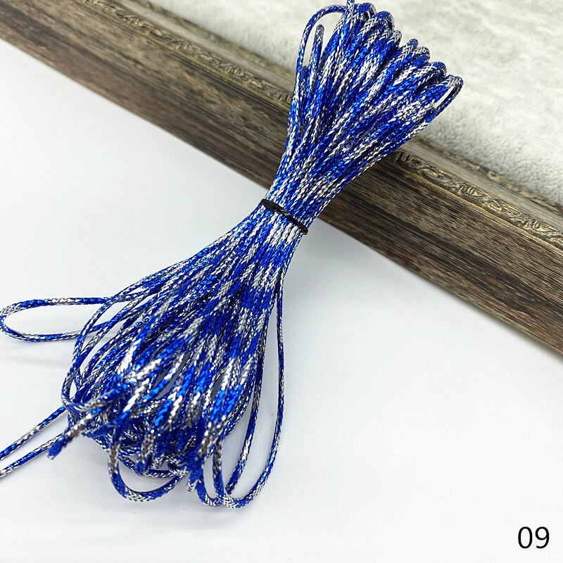 Ficelle dorée de 10 yards, ruban pour emballage de mariage et noël, corde décorative pour bricolage artisanal, fournitures de fête: 09