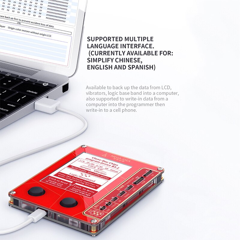 Pantalla LCD QianLi Mega-Idea programador de reparación de tono verdadero para 7 8 XR XS Max vibración/recuperación fotosensible