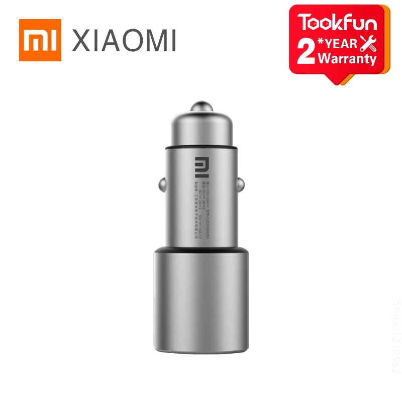 Xiaomi Autolader Qc 3.0 Dual Usb Snel Opladen 5V/3A 9V/2A 15V/1.5A Uitgerust Met Led Verlichting Voor Iphone Samsung Huawei Xiaomi