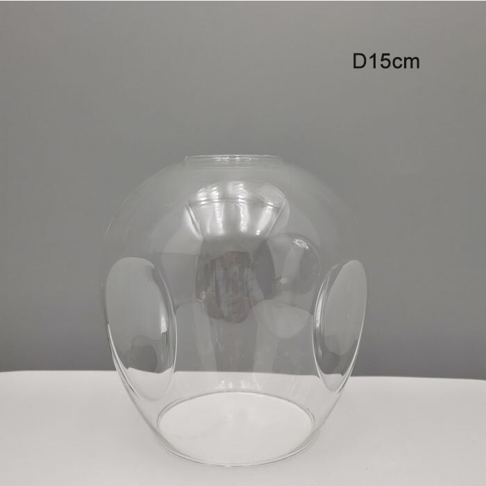 D15cm D18cm Concave Glazen Kap Vervanging voor DNA Magic Bean Lights Cover 4.5 cm opening fitter lampenkap voor E27 schroef socket: Blauw