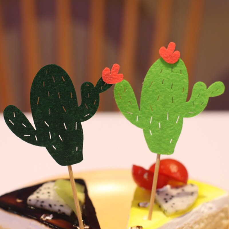 6 Stks/partij Cartoon Cactus Cupcake Cake Topper Cake Vlaggen Plug Decoratie Benodigdheden Voor Bruiloft Verjaardag Festival Party WJPDZS794