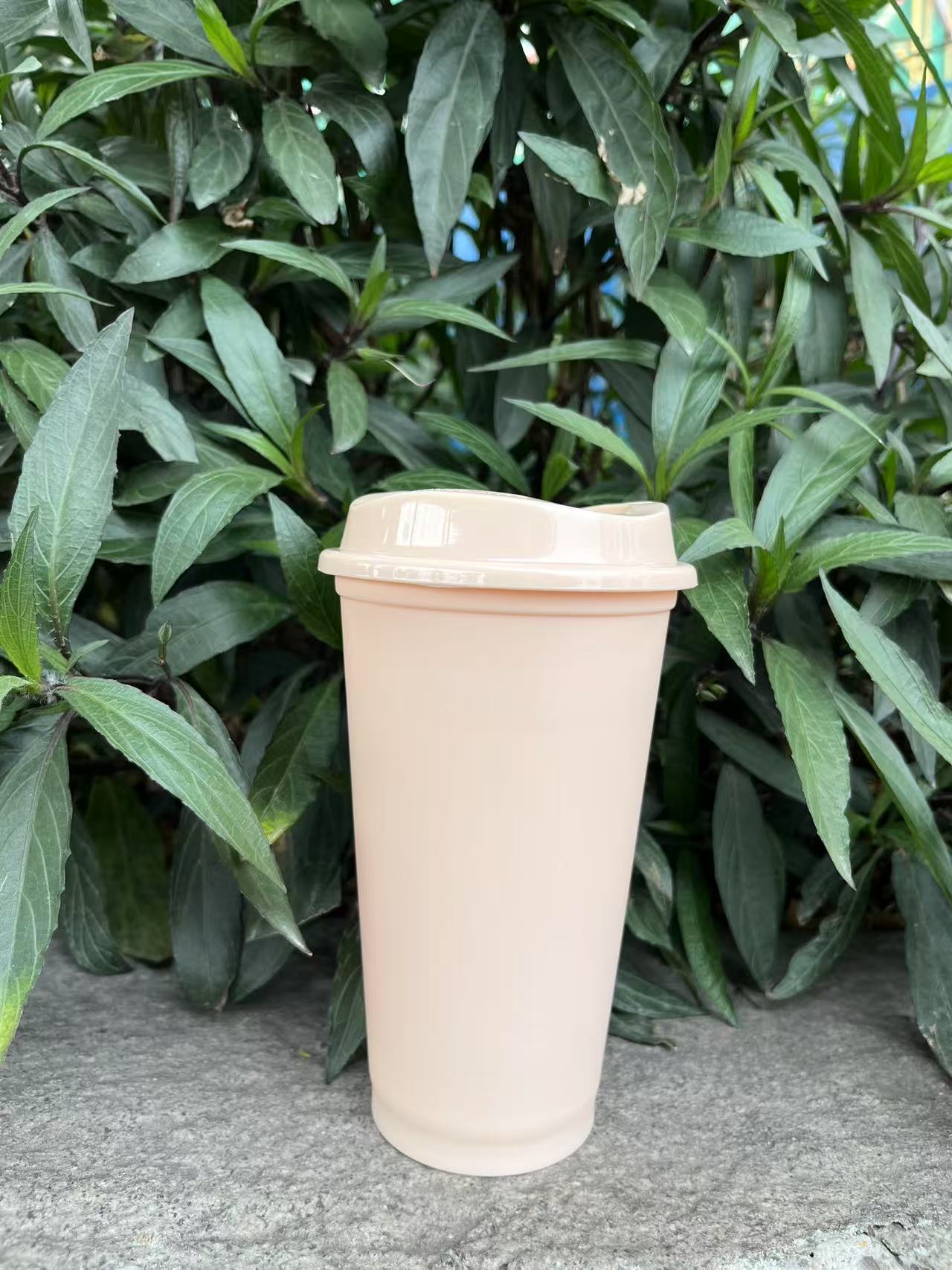 BPA free reusable 480ml 16oz plastic coffee cup travel coffee mug cup drink cup to go: Blue