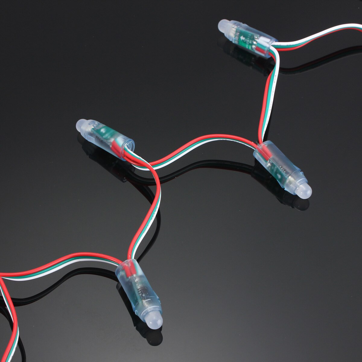 50pcs 12mm WS2811 Diffused Digital Addressable RGB LED Pixel String IP68 DC 5V full color led string lights for letters sign