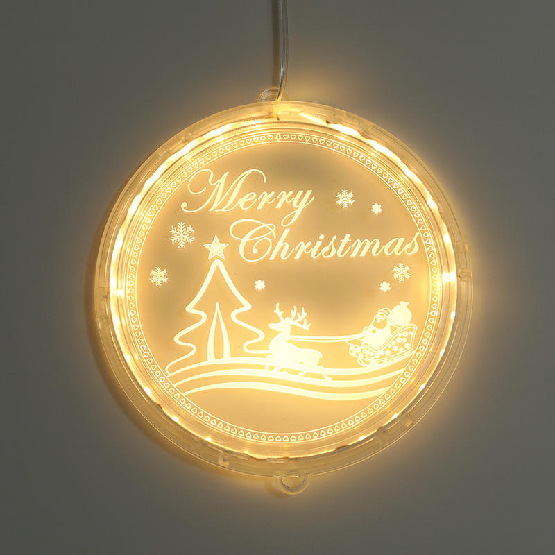 Atacado feliz natal festivo placa de luz decorativa decoração de natal 3d acrílico led bateria pendurado ornamento luz