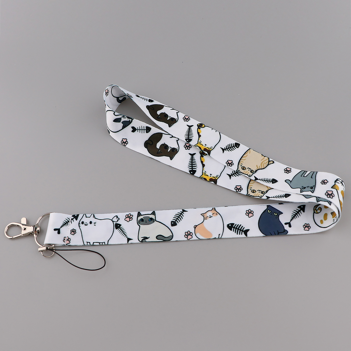 Cute Cat Neck Strap Kawaii Animal Lanyard For Keys Keychain Badge Holder ID Credit Card Pass Hang Rope Phone Charm Straps