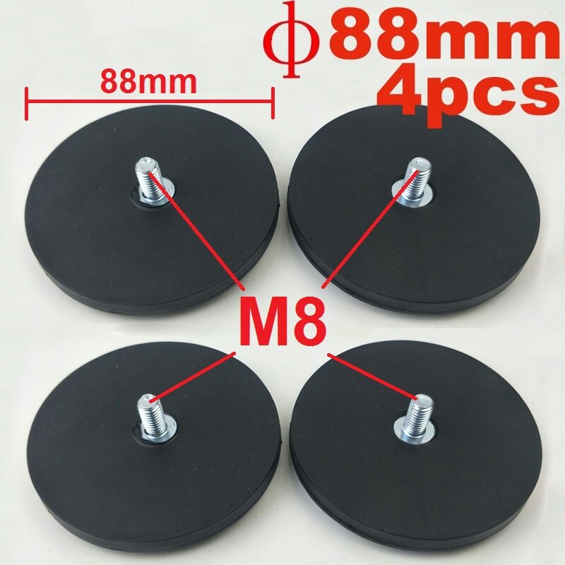 Kraftfuld neodym magnet skive gummi prissat  m6 m8 tråd kamera magneter dvr telefon holder base magnetiske beslag til led bar lys