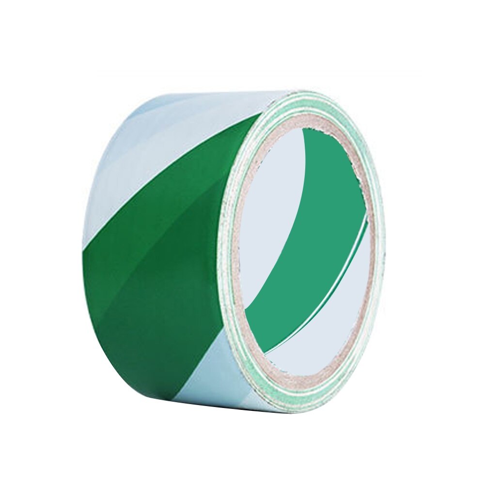 Warehouse Factory Waterproof PVC Caution Barrier Marking Safety Warning Tape: Green White