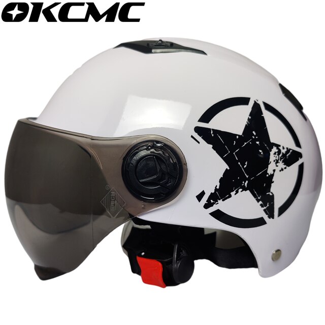 Capacete Aberto Moto Motorcycles For Adults Motorcycle Off-Road Scooter Open Face Half Half Face Flip Up Downhill Engine Helmet: NO2 / M