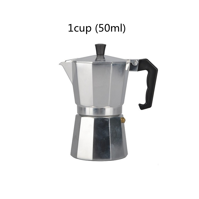 Moka Pot Italiaanse Koffie Machine Espresso Aluminium Geiser Koffiezetapparaat Waterkoker Latte Kachel Klassieke Coffeeware Barista Accessoires: 50ML