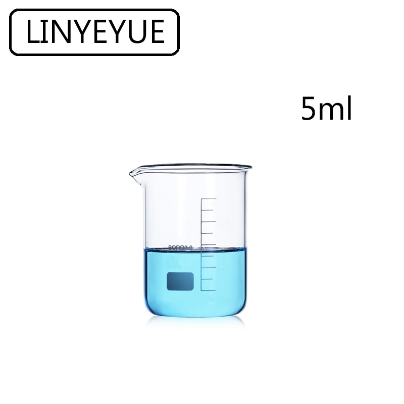 20pcs/pack 5mL Glass Beaker Borosilicate 3.3 Glass high temperature resistance Measuring Cup Laboratory Glassware Equipment