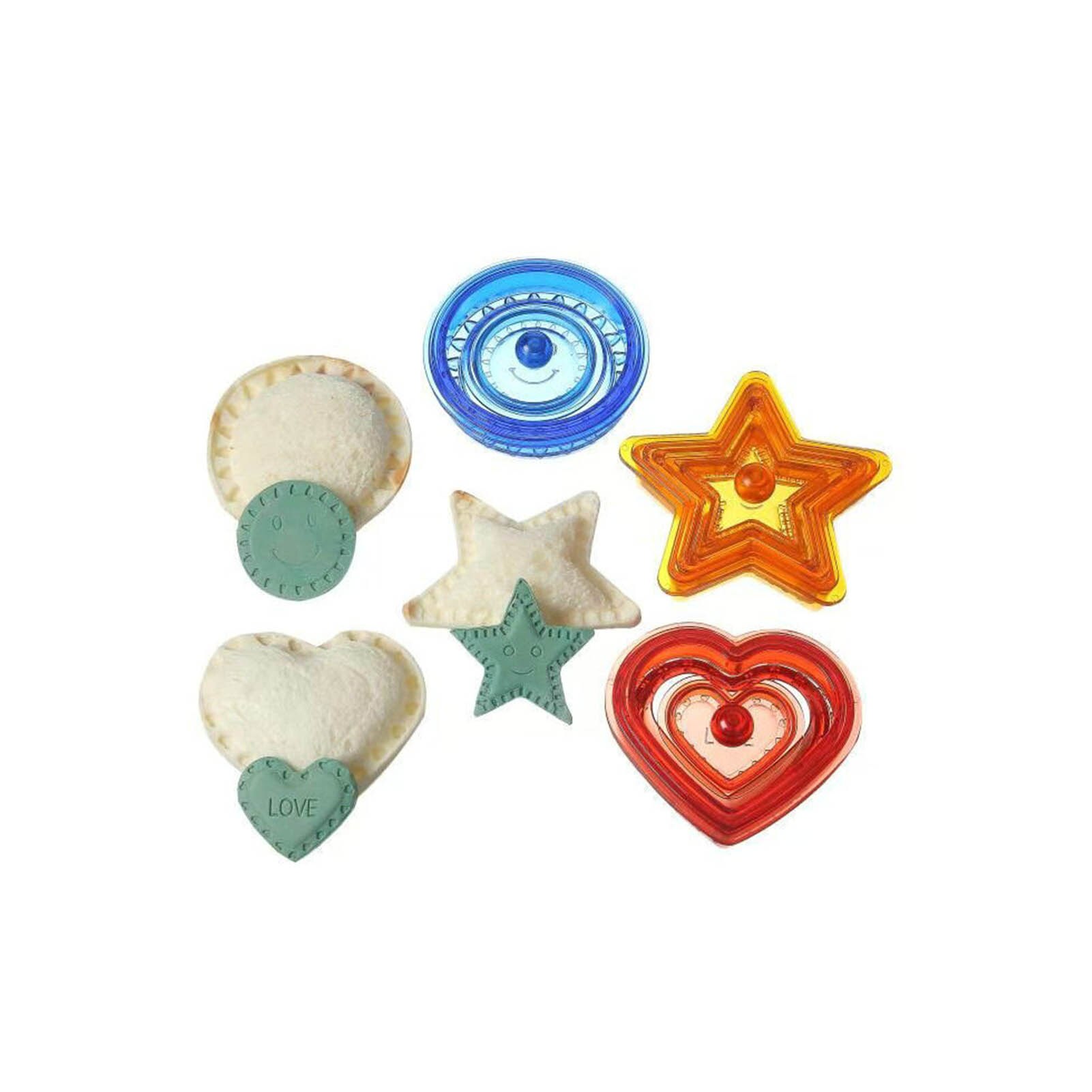 Heart-shaped Round Shape Sandwich Cutter And Sealer Plastic Safe Uncrustables Maker For Lunch Box Making Bread Cheesecake Biscui