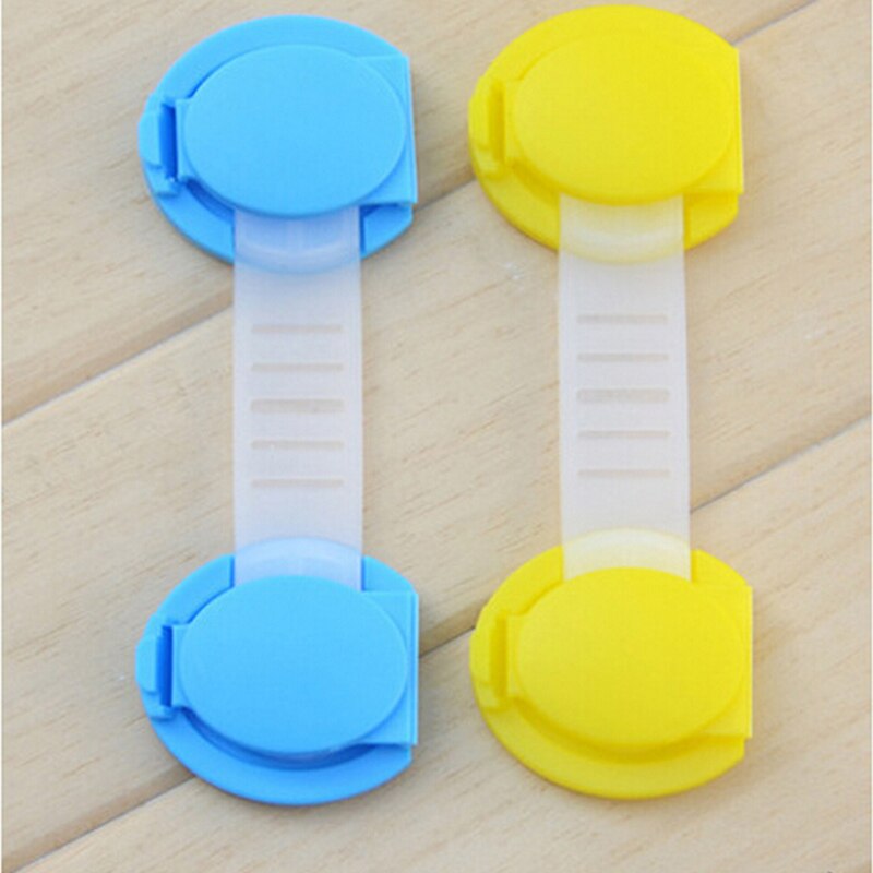Serrure de sécurité bébé pour enfants | Armoire à tiroirs pour enfants, réfrigérateur, serrure de porte en plastique, serrures d'armoire bleu/jaune 1 pièces