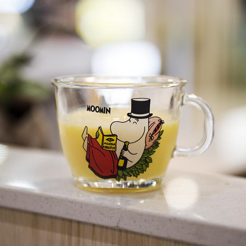 Moomins cartoon Drinkware babies glass water drink glass cup clear glass handle 210ml glass cup safe cute mug