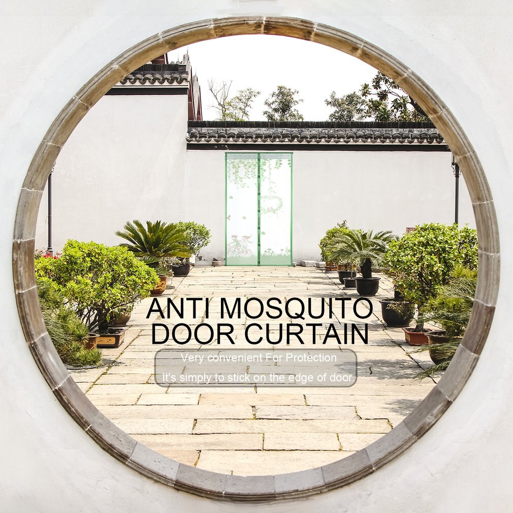 Magnetic Fly Bug Anti Insect Mosquito Screen Clear Mesh Self-closed Soft Yarn Door Tulle for Curtain Balcony Offices Green