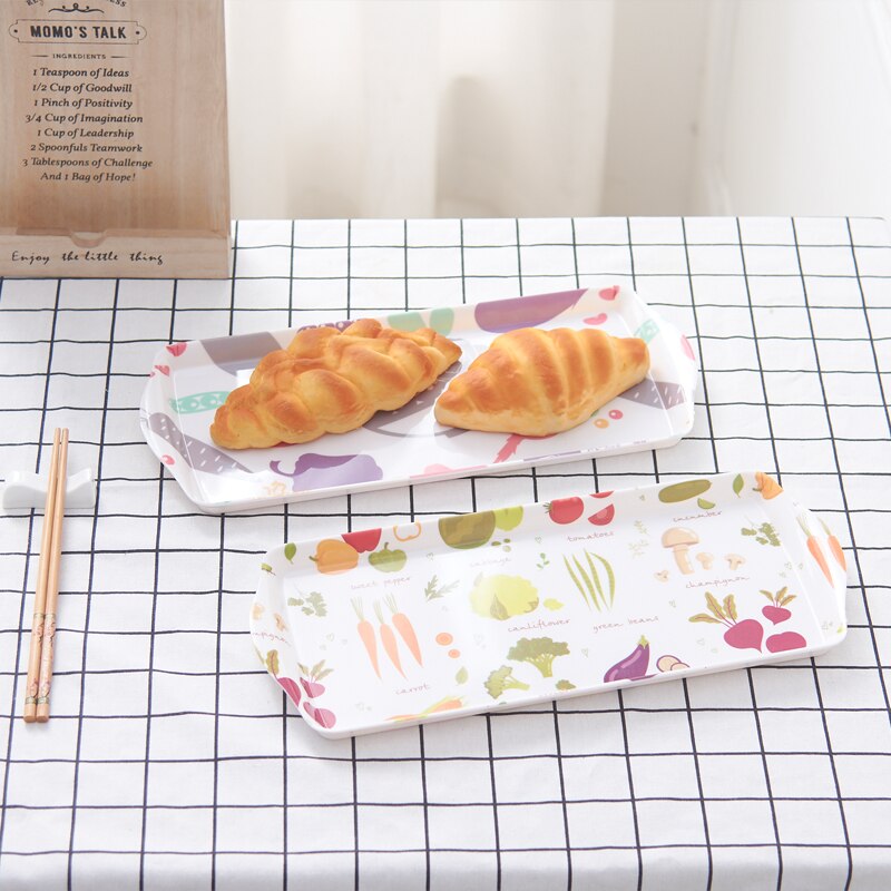 Lade lange strip water fles water cup smalle rechthoekige theeblad lade plastic melamine creatieve Q18