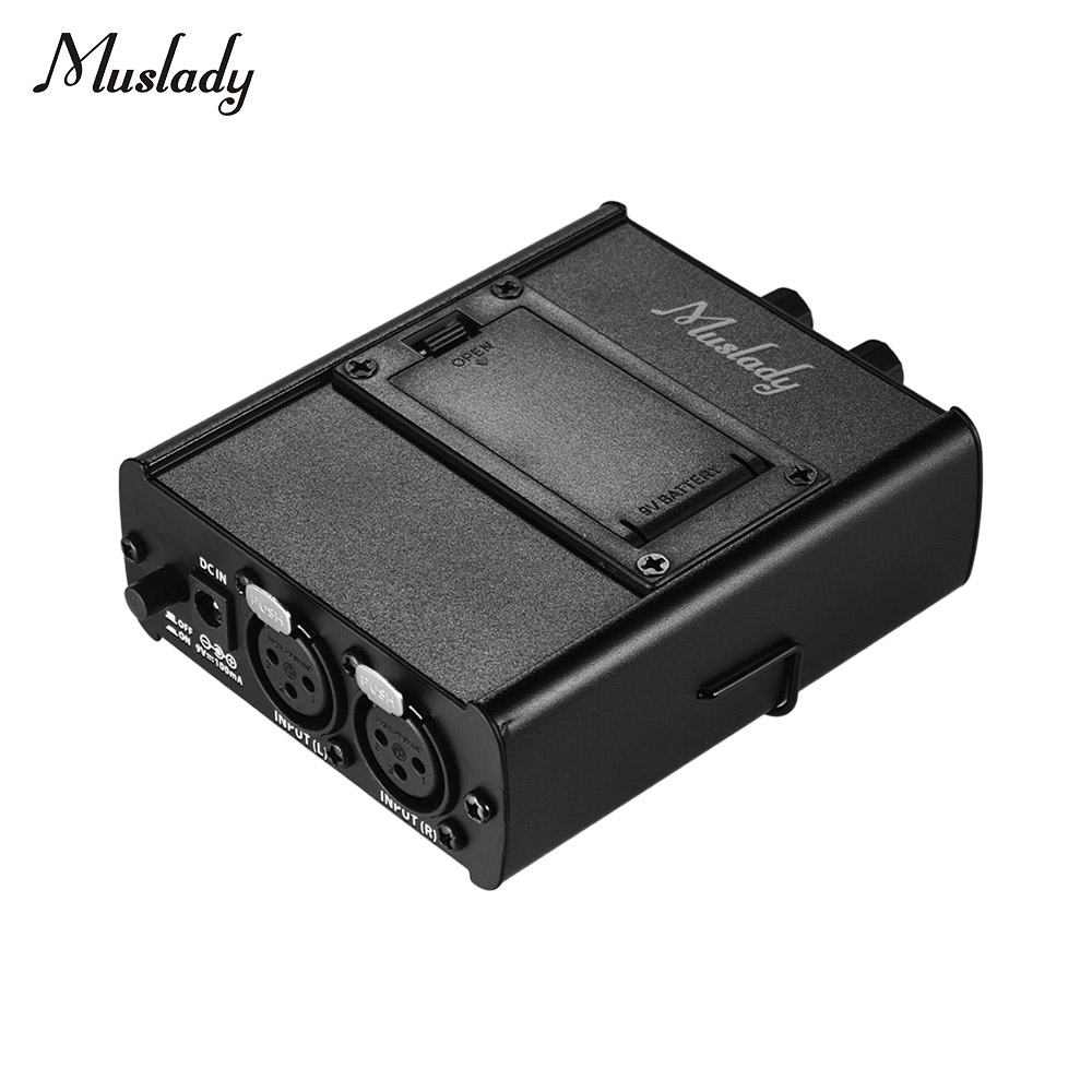 Muslady Personal In-ear Monitor Headphones Earphones Amplifier Amp with XLR Inputs 3.5mm Output