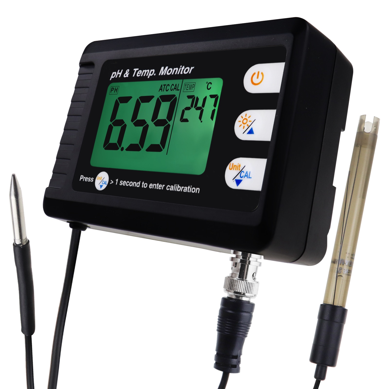 2-In-1 Combo Ph & Temperatuur Meter Aquarium Monitor Thermometer Voor Aquaria Laboratorium W/Vervangbare bnc Ph Elektrode