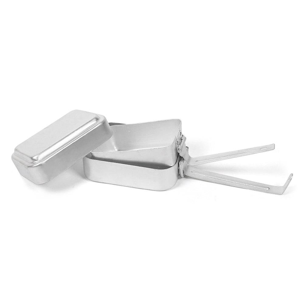 Fiambrera para acampar, Kit de hojalata de aluminio, juego de utensilios de cocina para acampar, caja de almuerzo, contenedor de comida con tapa