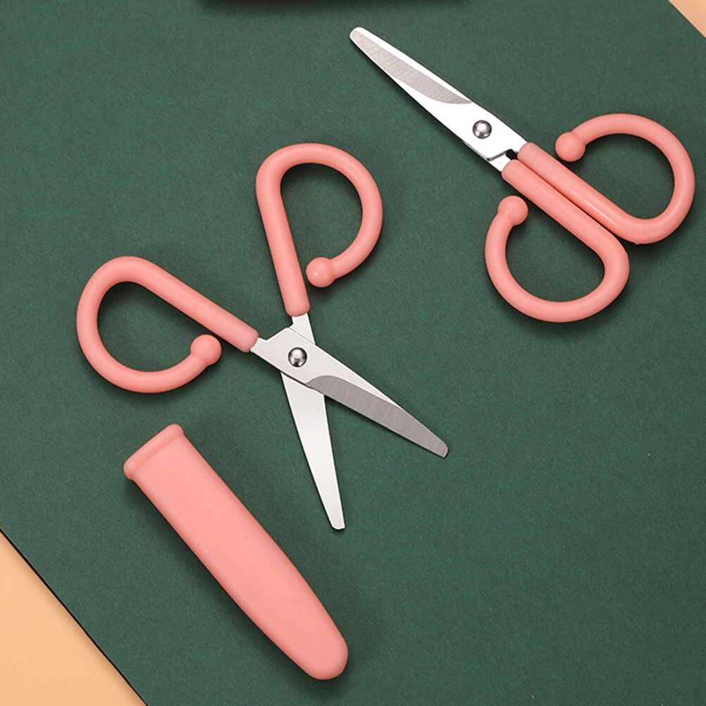 6Pcs Stainless Steel School Scissors Portable Paper-cut Scissors Household Craft Scissors