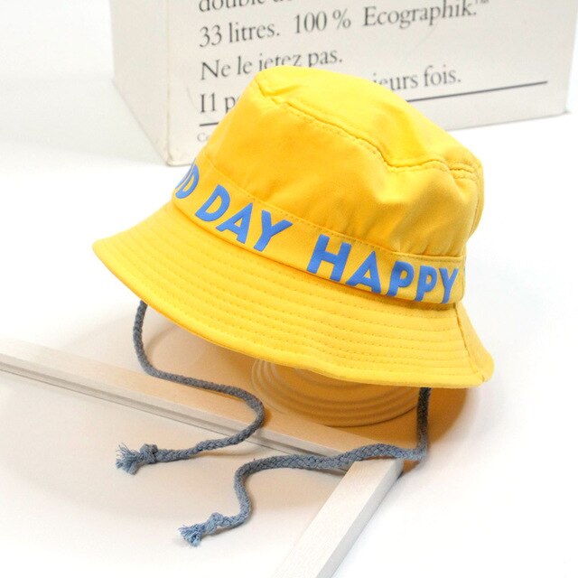Børn fisker hat flad top koreansk baby bassin hat personlighed stil engelske bogstaver drenge og piger solhatte trendy: A3