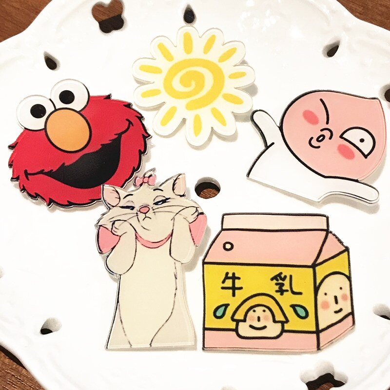 1Set Voedsel Serie Acryl Broches Cookie Sushi Mike Icoon Badges Ijs Pins Voor Kids Party Decoratie Op bag Kleding: Multi-Colored