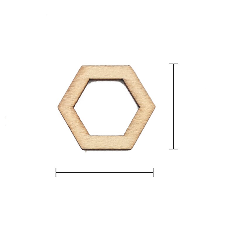 Rodajas de madera de 100 piezas, adornos hexagonales cuadrados con forma de flor, losas de madera, decoración artesanal