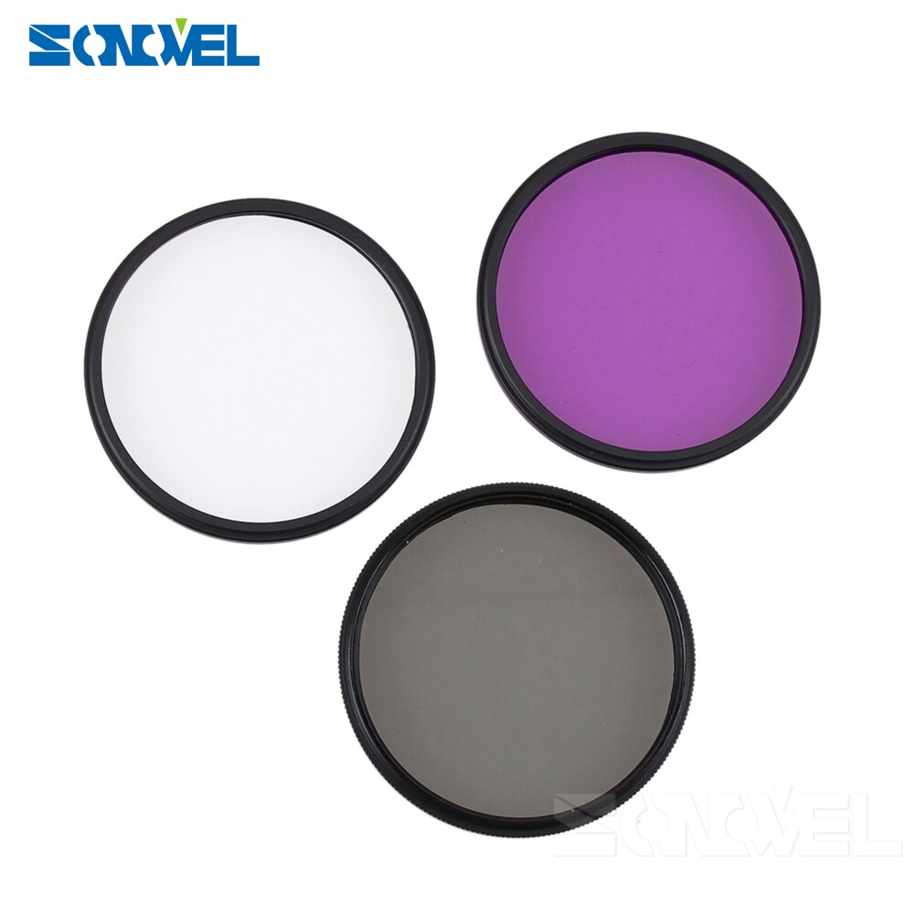 49 52 55 58 62 67 72 77 Mm Uv Cpl Fld Filter Set + Petal Flower Zonnekap + voorste Lensdop Cover + Cleaning Kit Voor Canon Nikon Sony