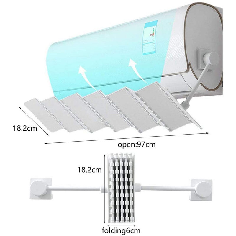 Adjustable Foldable Air Conditioner Deflector Confinement Air Deflector Outlet Air Wing Air Cooled Baffle Wind Direction