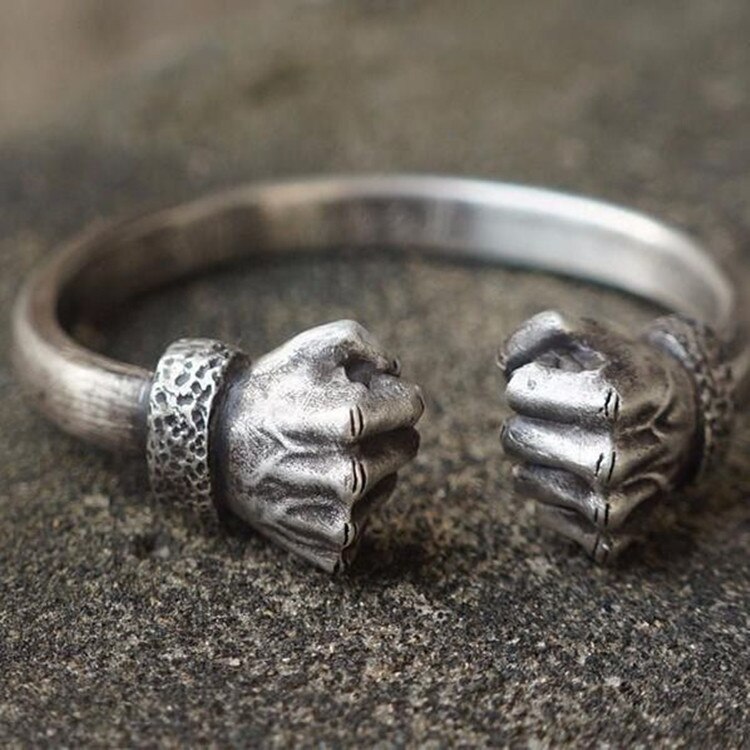 Männer Armbinde Antike Silber Farbe Kreative Faust Armbinde für Männer Armreif Männlichen Partei Edlen Schmuck: Default Title