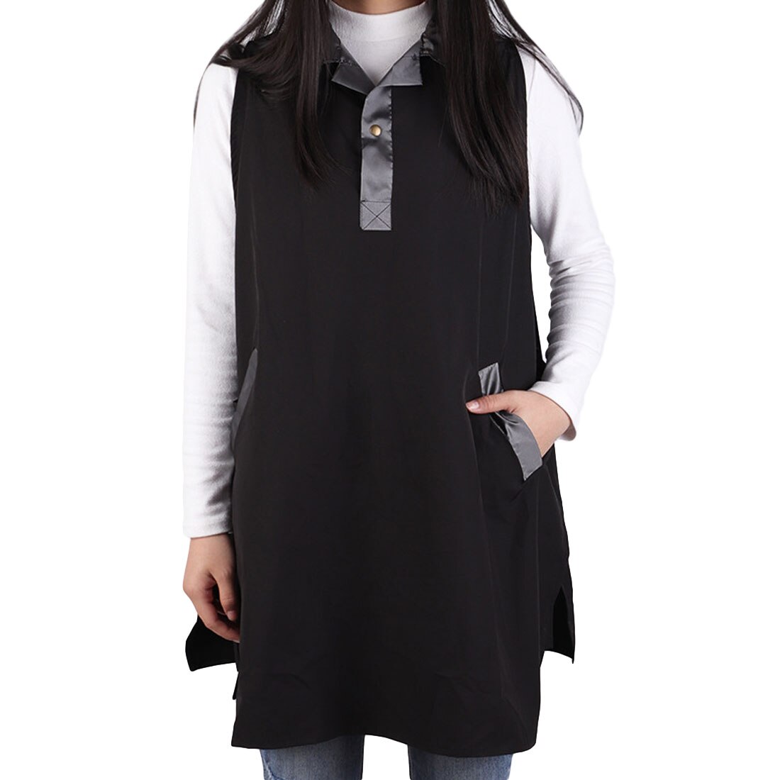 Black Apron Manicure Hairdressing work clothes Technician's Uniform 1pcs Waterproof Salon Barber Shop Hair Salon Tea Cafe: Default Title