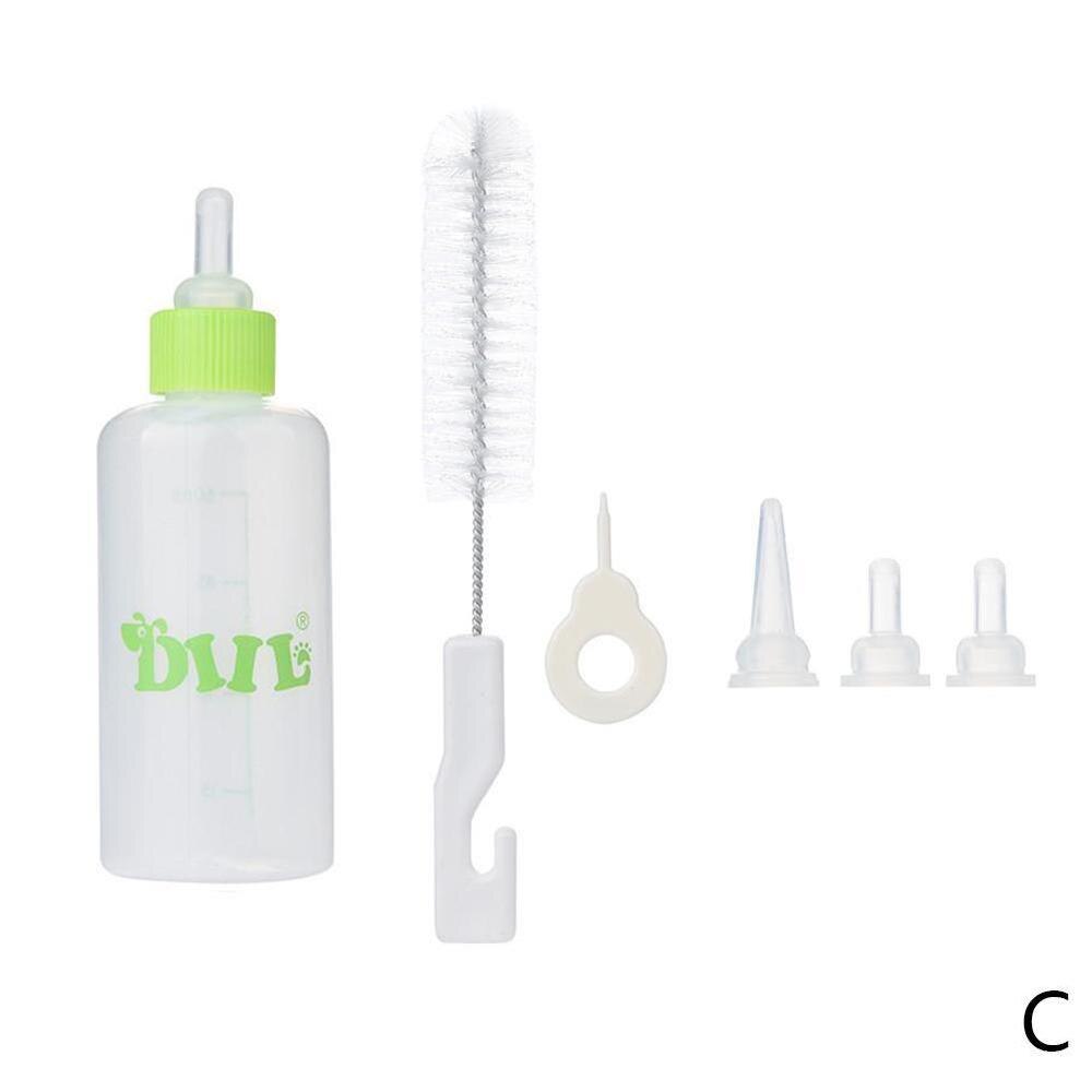 Animal de compagnie chat chien bouteille de lait Animal de compagnie chiot chaton bébé Animal ensemble 60ML alimentation en plastique amical bouteille de soins infirmiers Environmentall V2X5: green