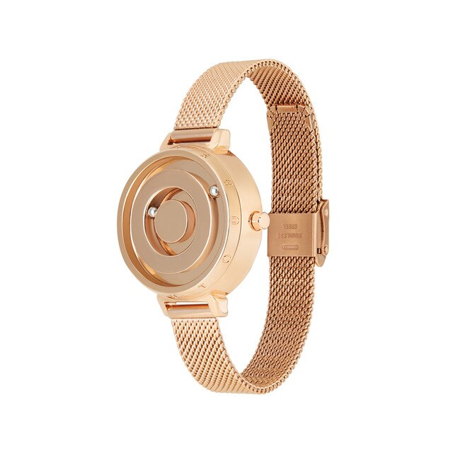 Magnetische Gouden Horloge Eutour Luxe Dames Horloge Quartz Vrouw Horloge Rvs Polshorloge Mode Vrouwelijke Klok: Gold Steel