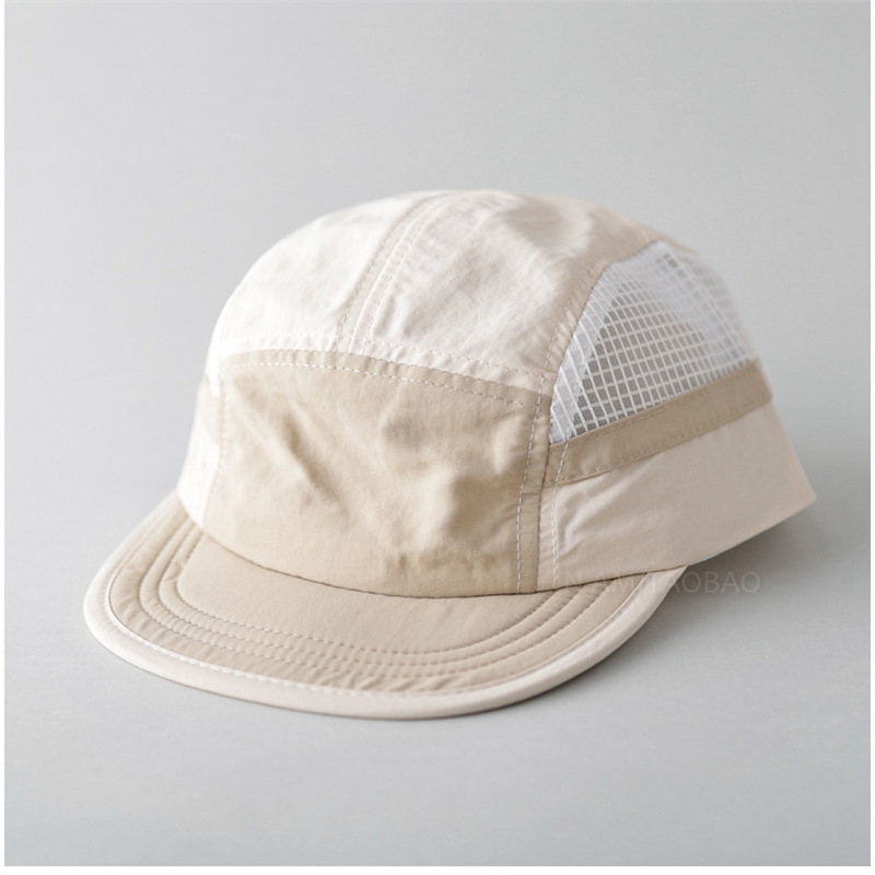 Gorras de béisbol de malla transpirables y ligeras para hombres y mujeres, protector solar de verano para exteriores, sombrero de Camping de ala corta empalmado a la: Gris oscuro