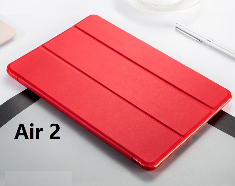 Weiche für iPad Air 2 Air 1 Fall Silicon Smart Stoßfest A1474 A1566 Fall für iPad Air 2 1 5 6 smart Cover Auto-Sleep/Wake up: Air 2 Red