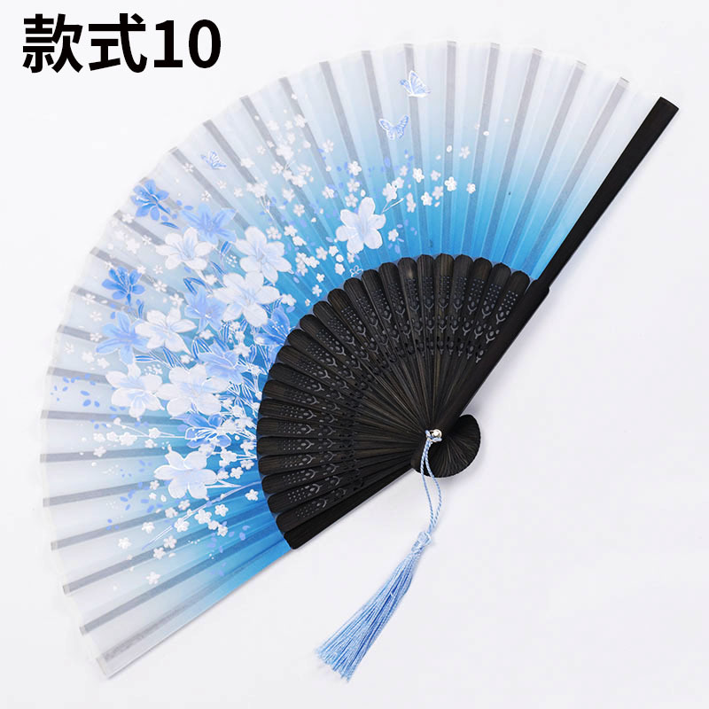 Éventail de danse classique chinois et japonais en soie, à tige en bois, de , , pour femme, décoration de la maison: 10