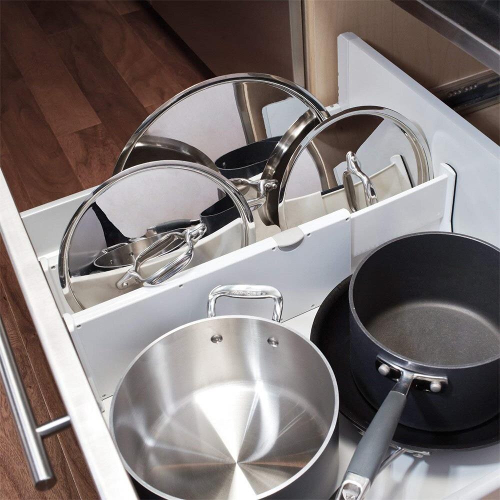 Drawer Dividers White Spring Loaded Expandable Kitchen Bedroom Organizer 9.6