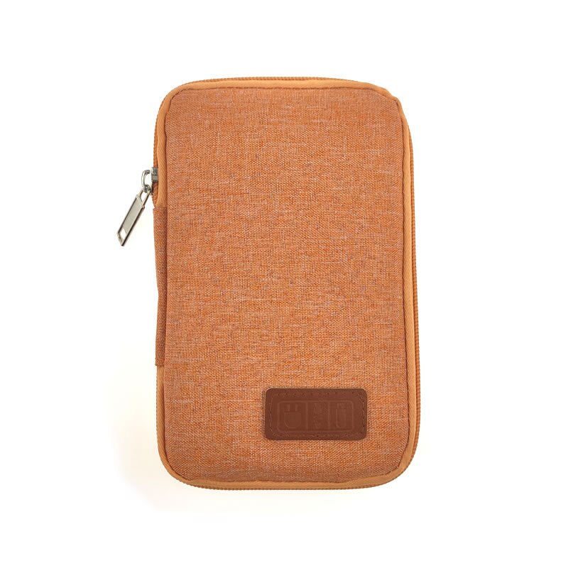 Travel Kit Small Bag Mobile Phone Case Digital Gadget Device USB Cable Data Cable Organizer Travel Inserted Bag Storage Bag: Orange