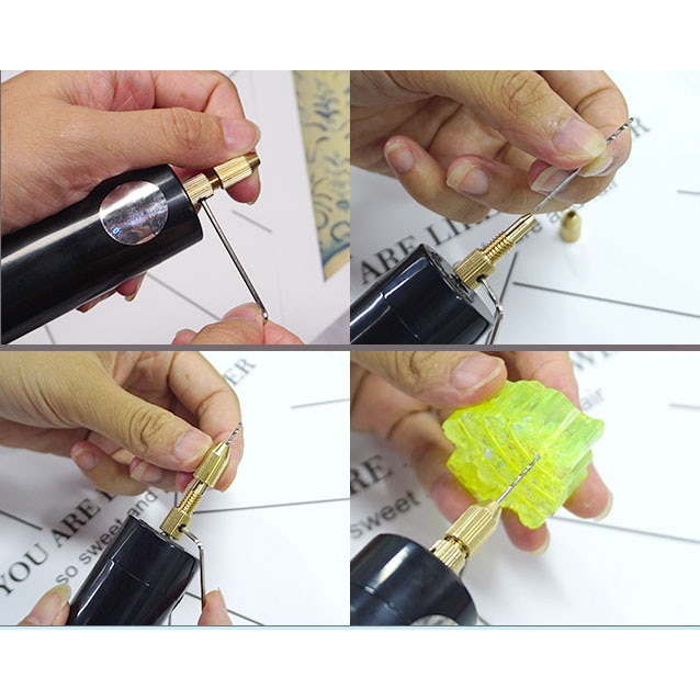 Bærbar mini elektrisk håndboremaskine til silikone epoxysmykker diy tilbehør smykkerfremstillingsværktøj