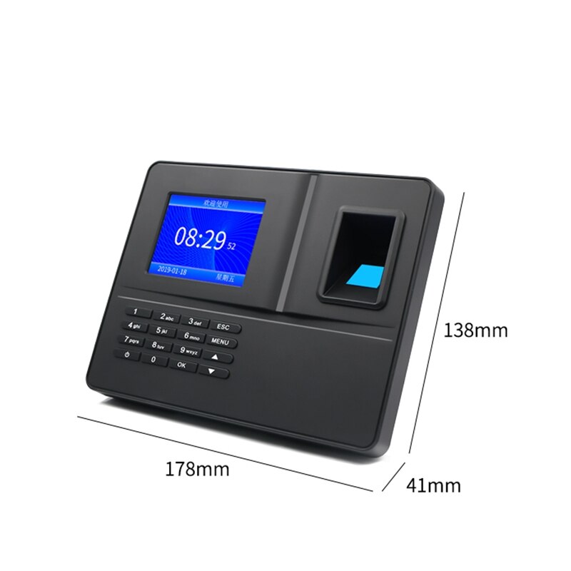 -F30 Attendance Machine ligent Biological Fingerprint Password Attendance Machine Employee Sign-In Recorder(EU Plug)