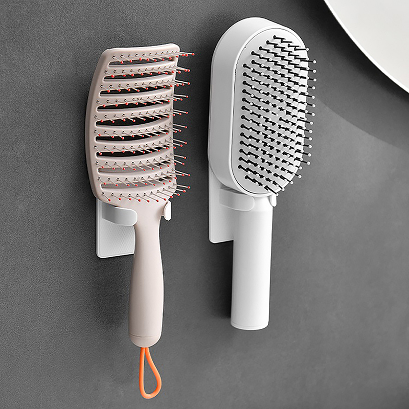 Comb Holder Bathroom Wall Hanging Comb Storage Rack Hair Clip Organizer Air Cushion Comb Holder Plastic Comb Rack