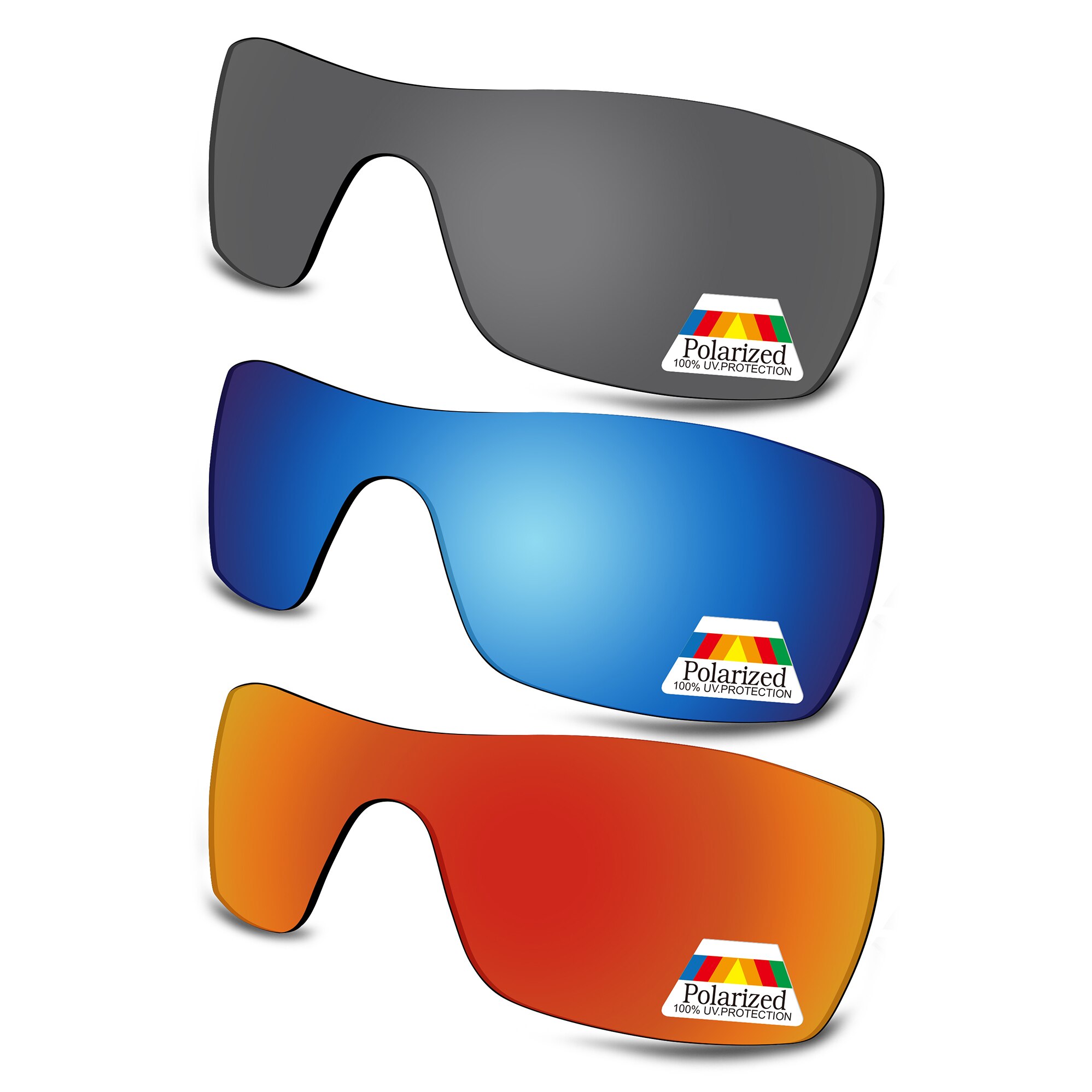 Bwake 3 Stuks Zwart &amp; Blauw &amp; Fire Red Gepolariseerde Vervanging Lenzen Voor-Oakley Batwolf OO9101 Zonnebril Frame