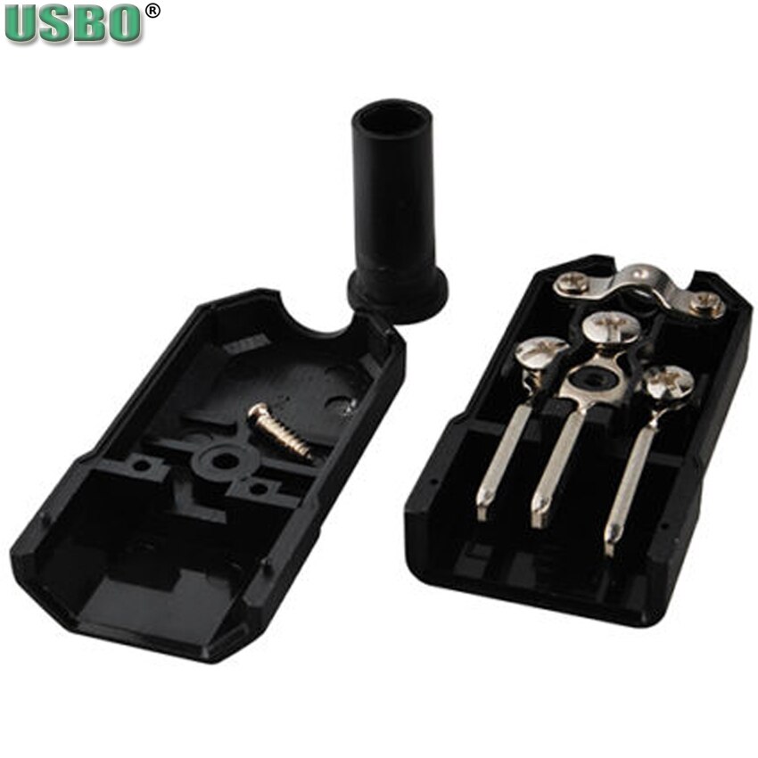 Negro CE 10A 250V IEC320 C13 C14 hembra enchufe reutilizable PDU UPS receptáculo de Cable de alimentación conector alámbrico 3 pin AC hembra