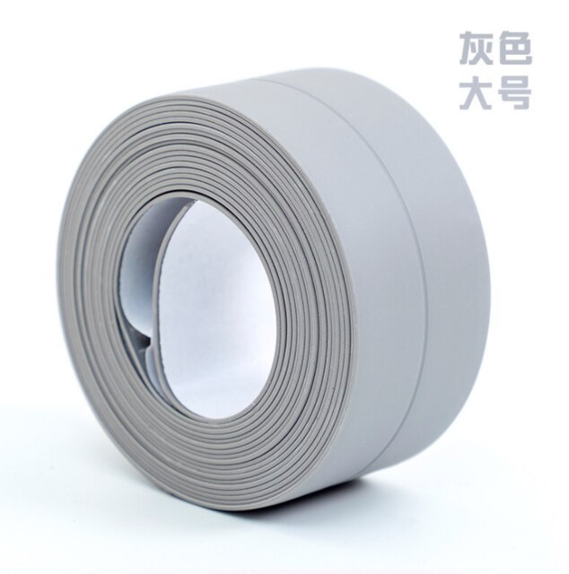 3,3 m * 38/22mm Badezimmer Dusche Waschbecken Badewanne Abdichtung Streifen Band Weiß PVC Selbst-klebstoff Wasserdicht wand Aufkleber Bad Küche: Gray big
