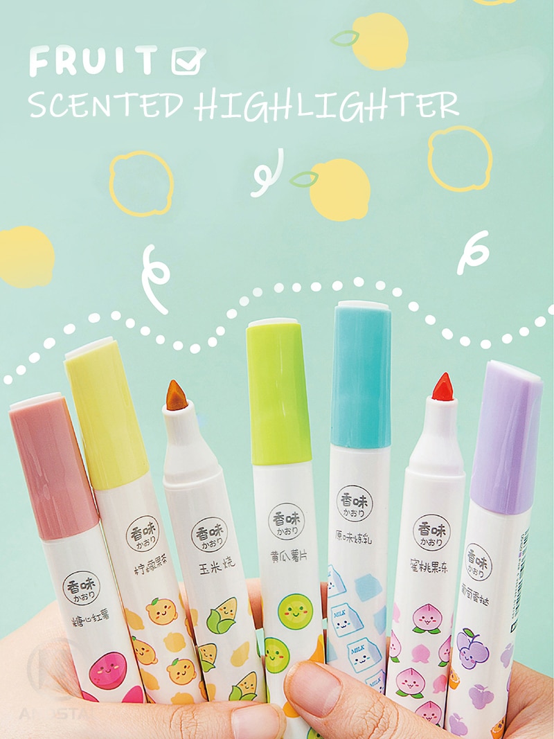 Andstal 12 Farben DUFT Jumbo Textmarker Kuli-einstellen Aroma Weiche Fluo Leuchtstoff Farbe textmarker schule Text Marker surligner