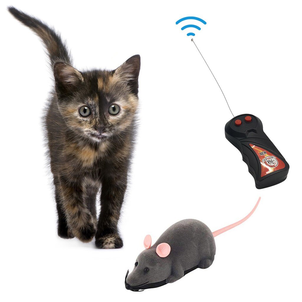 Jouet de Rat de souris en peluche télécommandé pour les chats de jour de fou amusant électrique poupées de Rat sans fil chat jouets interactifs FH5