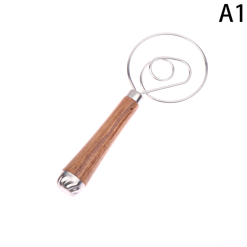 Dänischer Teig Schneebesen Holzgriff Eier Sahne Rühr stäSein Doppel löcher Mehl Kuchen Rührer Schneebesen Küche Backwerk zeuge: Rosa