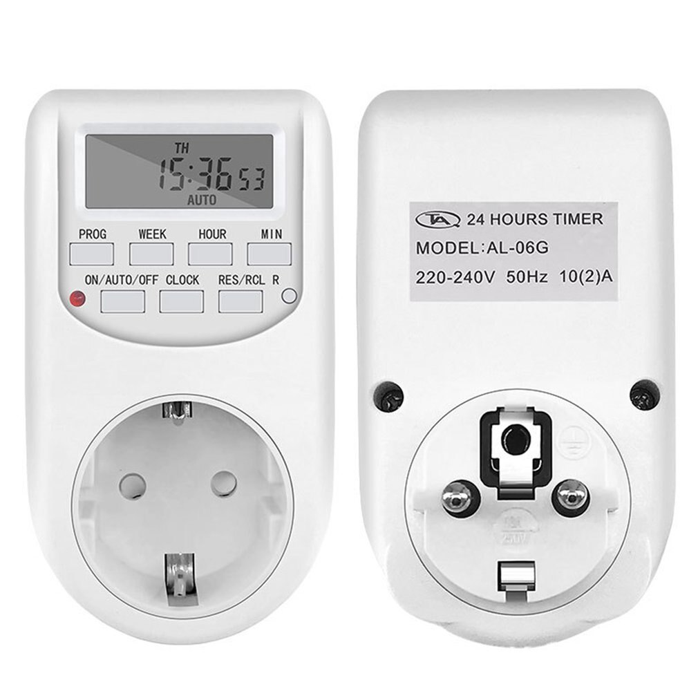 220V AC Programmable Timers Weekly Programmable Electrical Power Socket Timer EU US Plug standard with Clock 7 Days 12 Hours