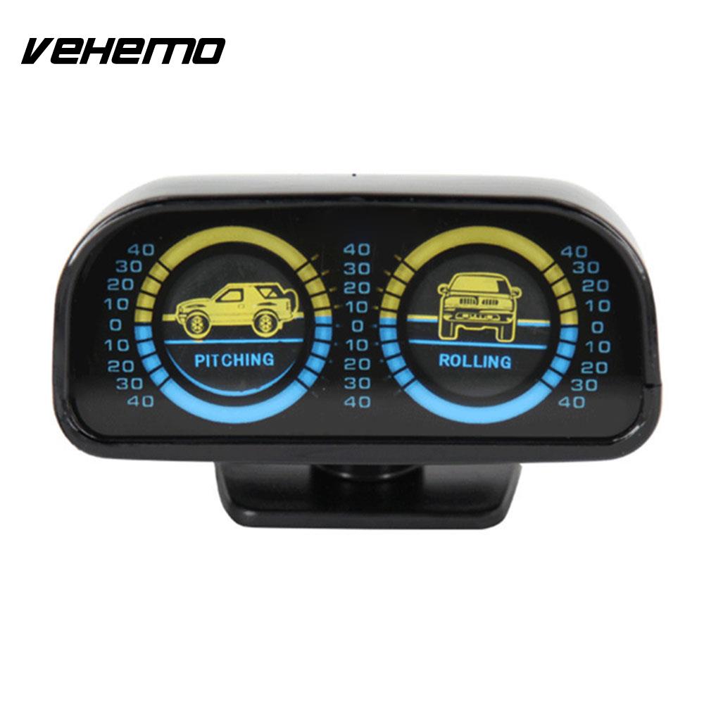 Vehemo Backlight 12V Vehicle Inclinometer Auto Inclinometer Slope Meter Car Inclinometer Compass Car Styling
