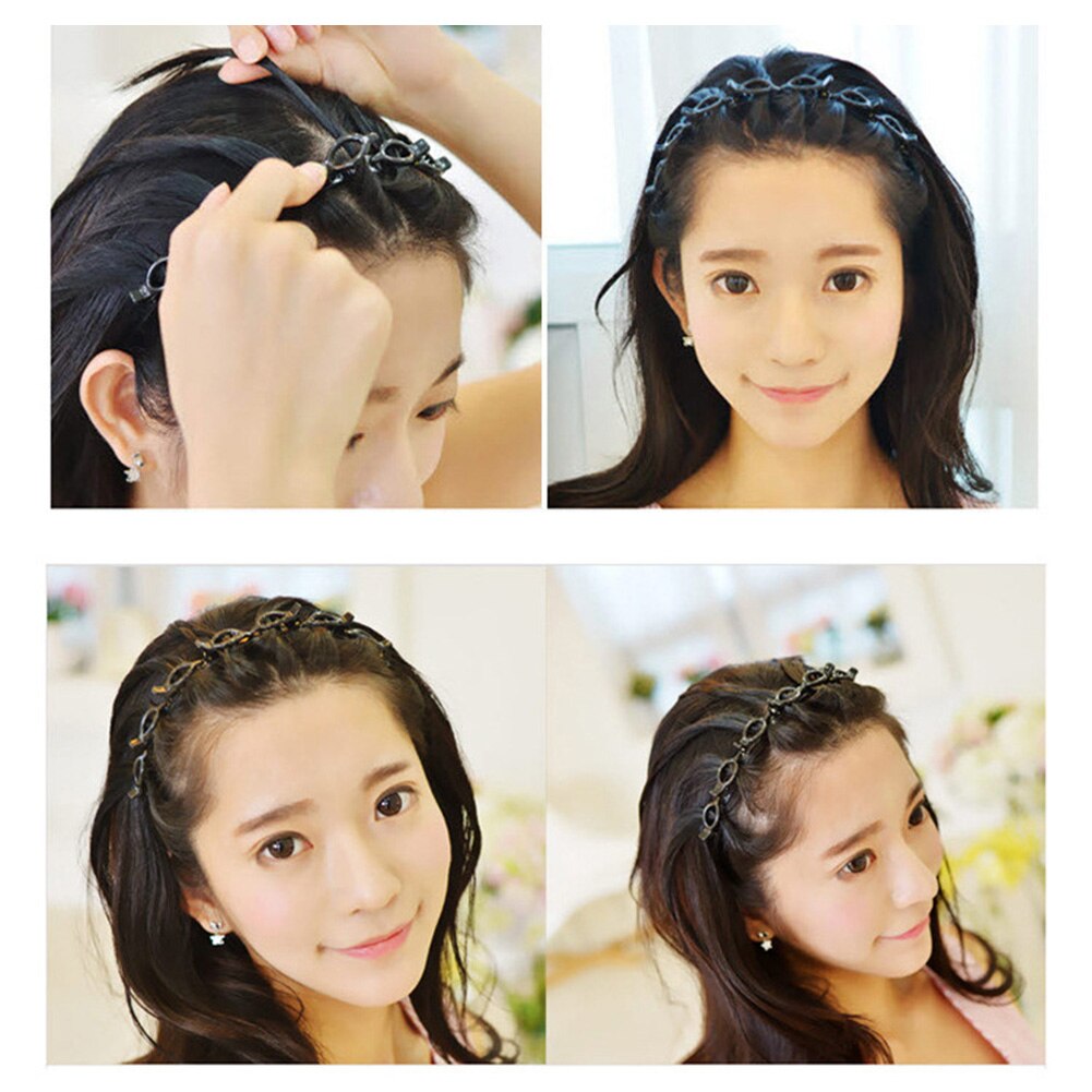 Pinza de doble capa para cabello para mujer, horquilla para peinado, diadema con estilo, cintas para el pelo, accesorios para el cabello